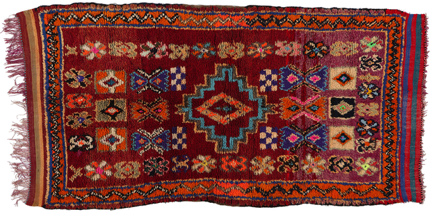 ​4 x 8 Vintage Red Talsint Moroccan Rug 21780