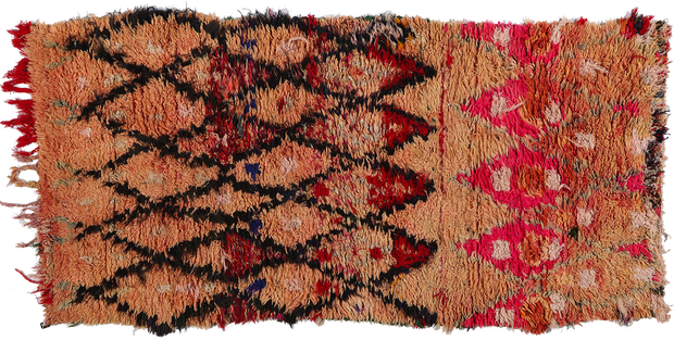 3 x 7 Vintage Moroccan Azilal Rag Rug 21784