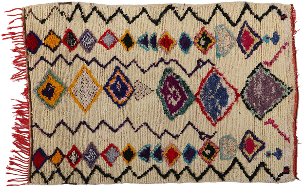 5 x 7 Vintage Moroccan Azilal Rag Rug 21792