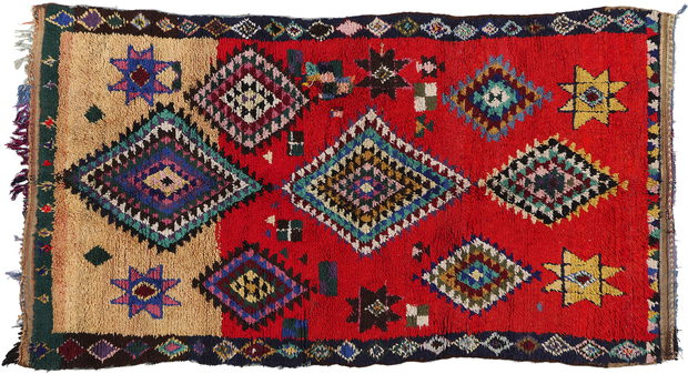 5 x 9 Vintage Red Boujad Moroccan Rug 21795