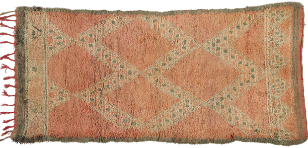 4 x 8 Vintage Pink Boujad Moroccan Rug 21838