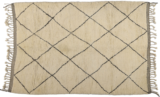 7 x 10 Vintage Neutral Moroccan Beni Ourain Rug 21828