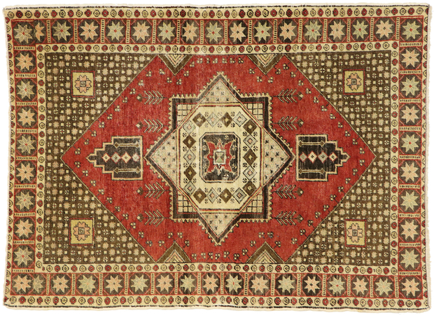 4 x 6 Vintage Turkish Sivas Rug 51457