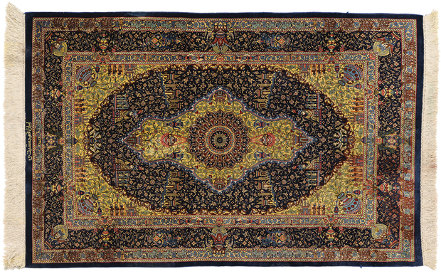 3 x 4 Vintage Persian Jamshidi Silk Qum Rug 78717