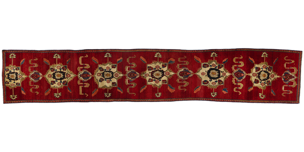 3 x 17 Vintage Red Turkish Oushak Rug Runner 53870