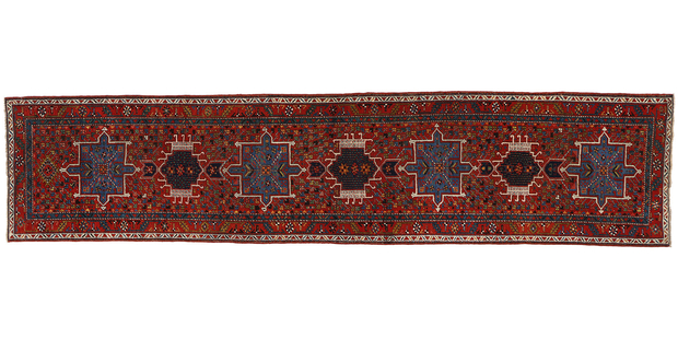 3 x 14 Vintage Persian Karaja Heriz Rug Runner 53873