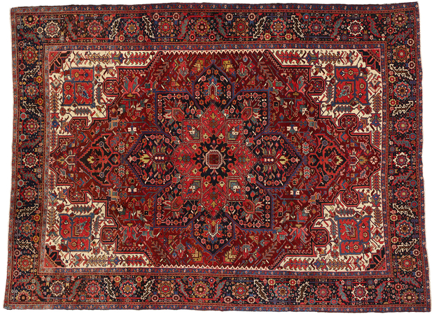 9 x 13 Vintage Persian Heriz Rug 53880