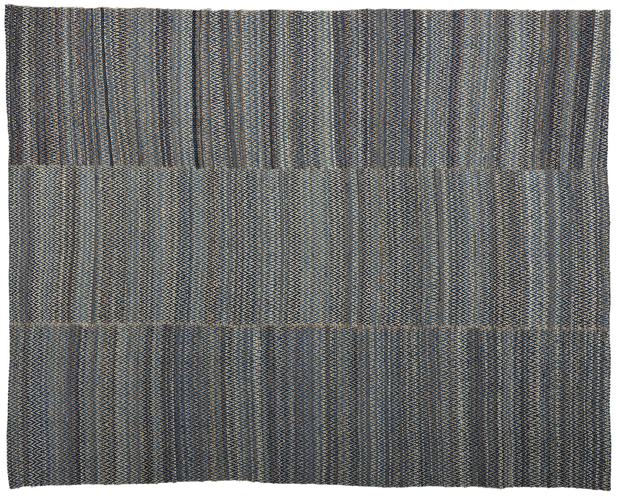 8 x 10 Modern Blue Earth-Tone Chevron Kilim Rug 81103