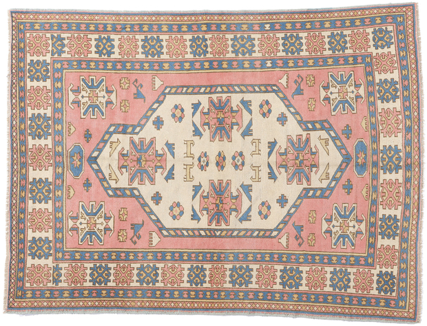 6 x 8 Vintage Pink Turkish Oushak Rug 53944