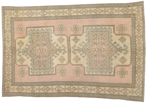 5 x 8 Vintage Pink Turkish Oushak Rug 53941