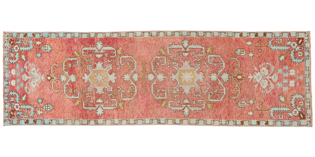 4 x 11 Vintage Red Turkish Oushak Rug 53921