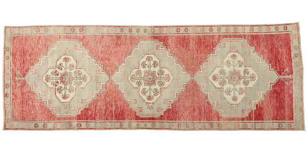 4 x 10 Vintage Red Turkish Oushak Rug 53920