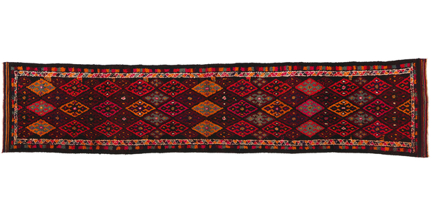 3 x 13 Vintage Kurdish Tribal Rug Runner 53891