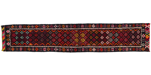 3 x 16 Vintage Kurdish Tribal Rug Runner 53890