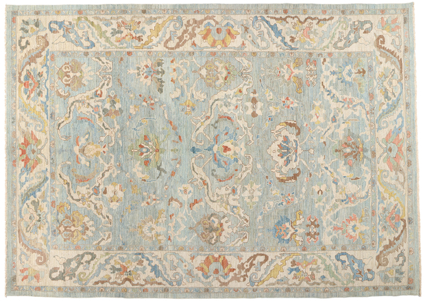 10x14 Modern Light Blue Persian Sultanabad Rug 61296