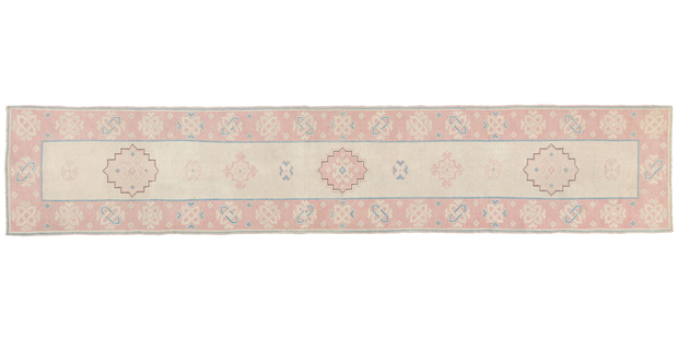 2 x 12 Vintage Pink Persian Hamadan Rug Runner 53942