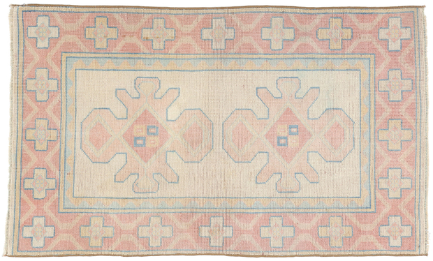 3 x 4 Small Vintage Pink Turkish Oushak Rug 53930