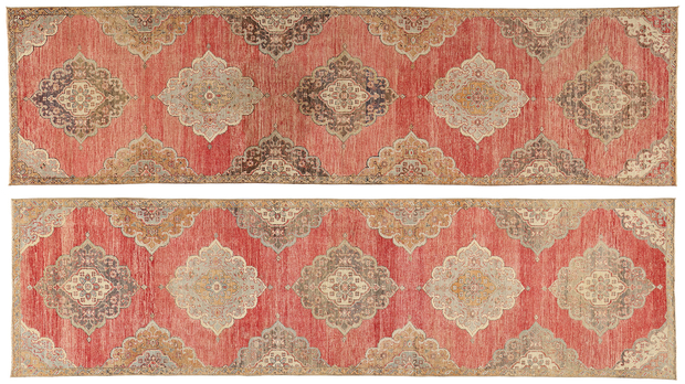 3 x 12 Vintage Red Turkish Oushak Rug 53914 Matching Carpet Runners