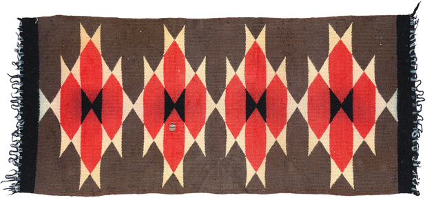 1 x 3 Small Antique Ganado Navajo Rug 78749