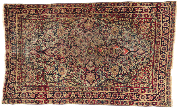 4 x 6 Distressed Antique Persian Kerman Rug 78761