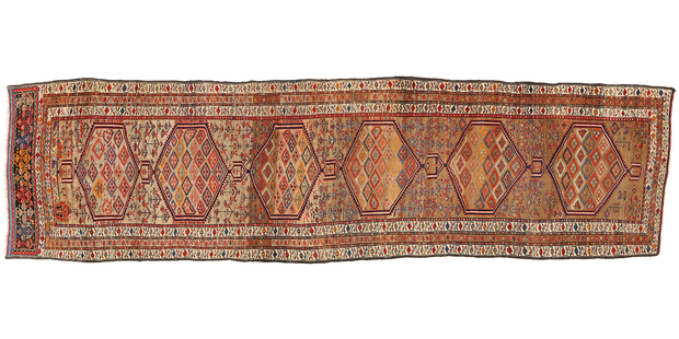 4 x 15 Antique Persian Sarab Rug Primitive Tribal Carpet Runner 78773