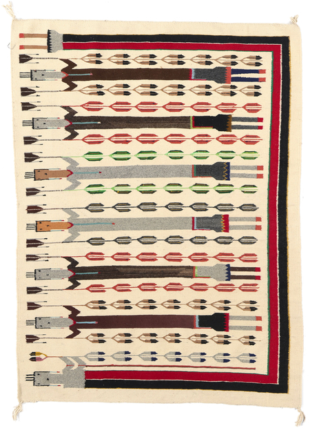 3 x 5 Vintage Yeibichai Navajo Rug 78812