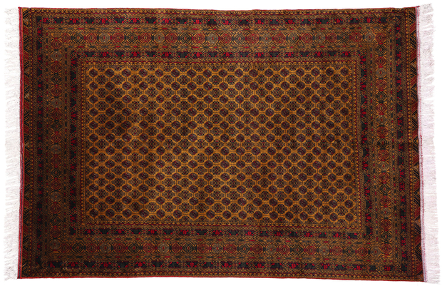 6 x 9 Vintage Turkoman Afghan Rug 78811