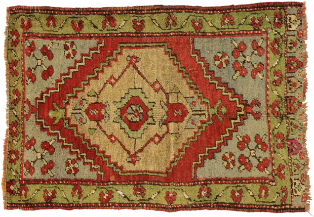 2 x 3 Vintage Turkish Yastik Rug 51492