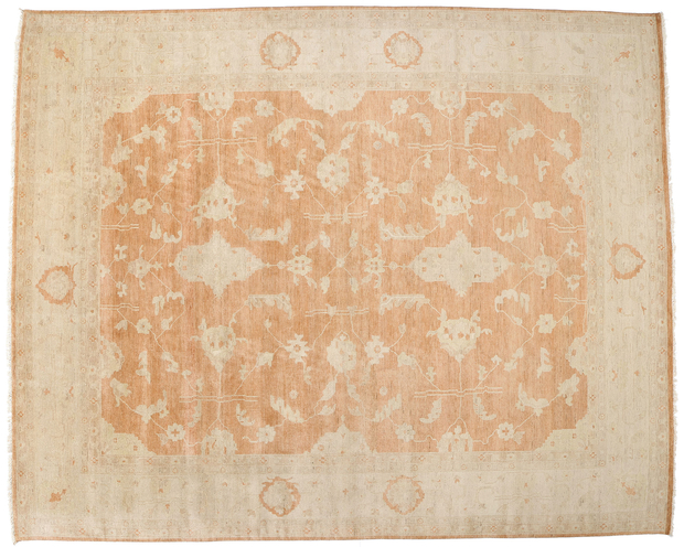 12 x 15 Vintage-Inspired Modern Orange Oushak Rug 31077