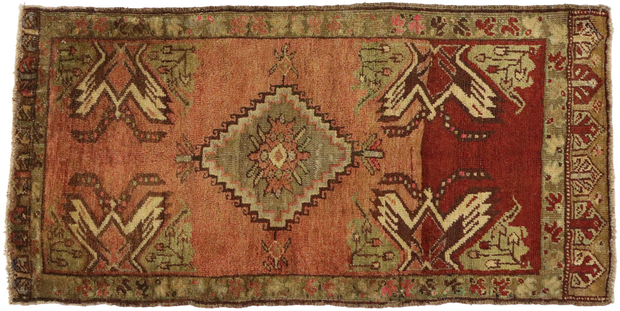 2 x 4 Vintage Turkish Yastik Rug 51498