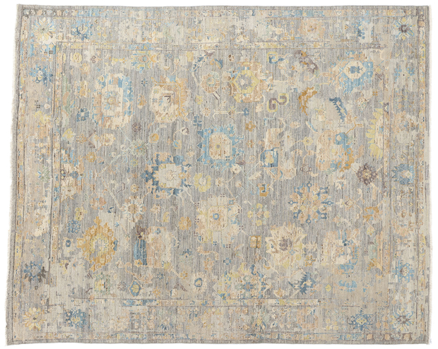 8 x 10 Vintage-Inspired Modern Gray Oushak Rug 31064
