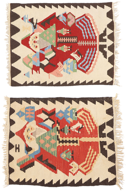 3 x 4 Vintage Turkish Noel Baba Kilim Rug 78973