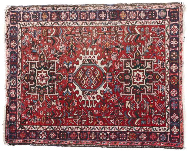 4 x 5 Vintage Persian Karaja Heriz Rug 78968