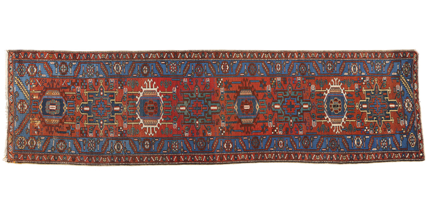 3 x 10 Vintage Persian Karaja Heriz Rug Runner 78955