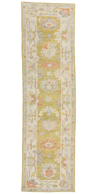 3 x 19 Colorful Modern Turkish Oushak Rug Runner 53947
