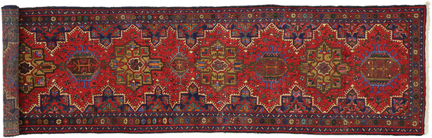 4 x 13 Persian Vintage Heriz Rug Runner 60243