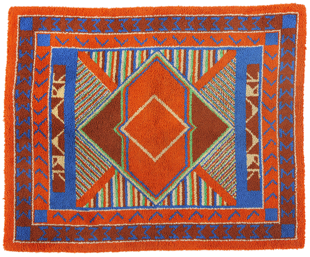 4 x 5 Vintage Southwest Sunrise American Hooked Rug 79015