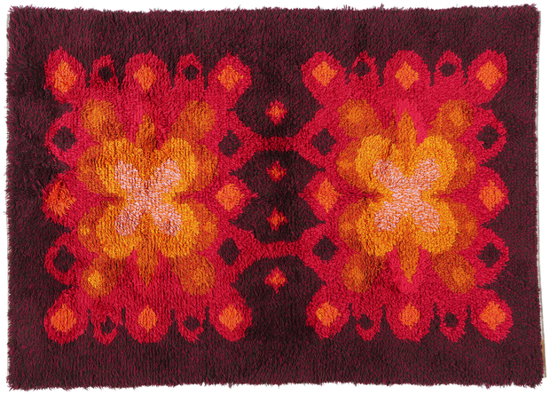 5 x 7 Vintage Swedish Scandinavian Rya Rug 79051