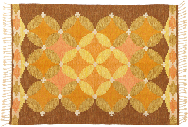 5 x 8 Ingegerd Silow Vintage Swedish Scandinavian Rollakan Rug 79043
