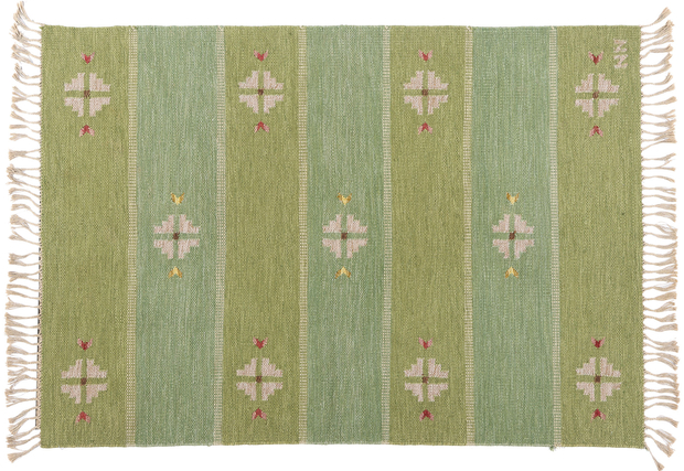 5 x 7 Nils Nilsson Vintage Swedish Scandinavian Rollakan Rug 79034
