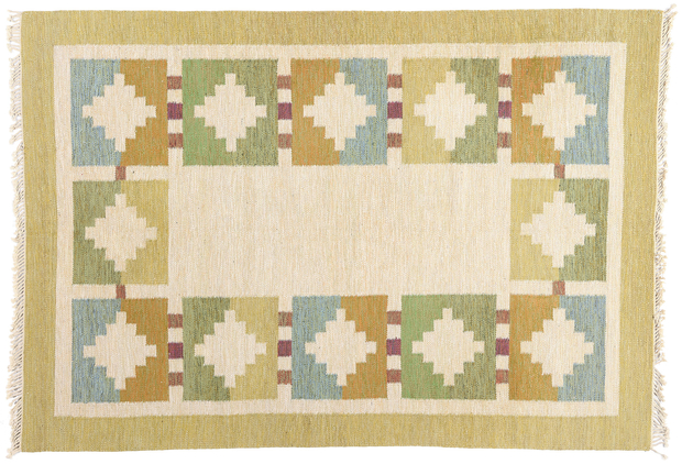 7 x 10 Ida Rydelius Vintage Swedish Rollakan Rug 79031