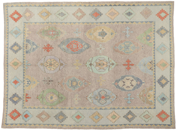 10 x 13 Modern Colorful Turkish Oushak Rug 53957