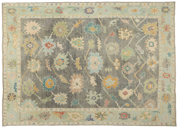 10 x 14 Modern Colorful Turkish Oushak Rug 53958