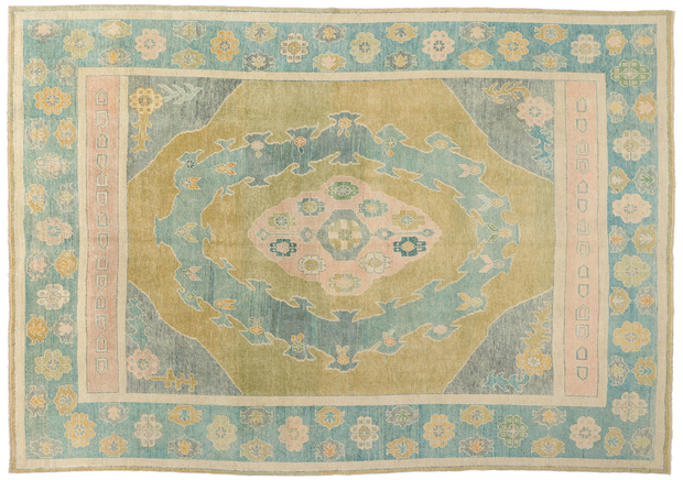 10 x 14 Modern Colorful Turkish Oushak Rug 53960
