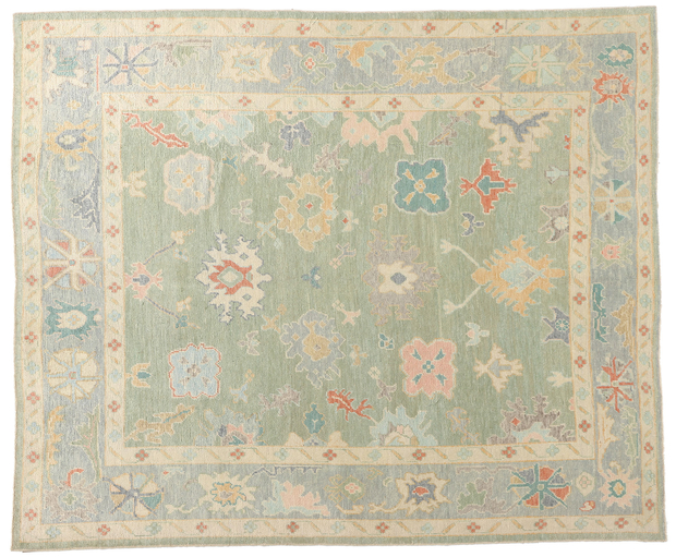 8 x 10 Modern Green Turkish Oushak Rug 53961