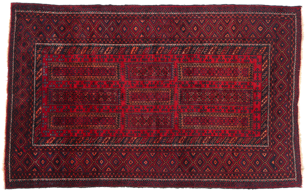 4 x 7 Vintage Turkoman Afghan Rug 79088