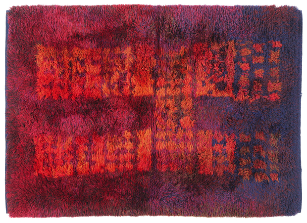 4 x 6 Ritva Puotila Vintage Finnish Rya Ryijy Rug 79099