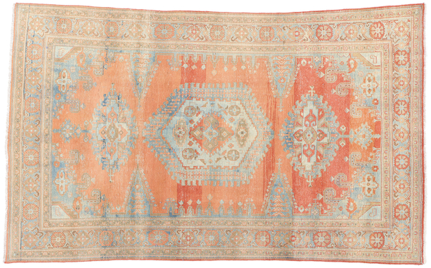 7 x 11 Distressed Vintage Persian Viss Rug 61381