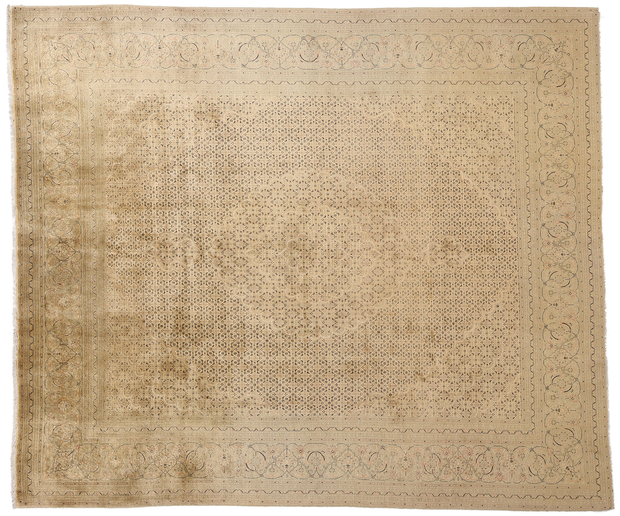 8 x 10 Distressed Vintage Persian Mahi Tabriz Rug 61379