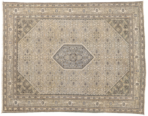 8 x 11 Distressed Vintage Persian Ardabil Rug 61377